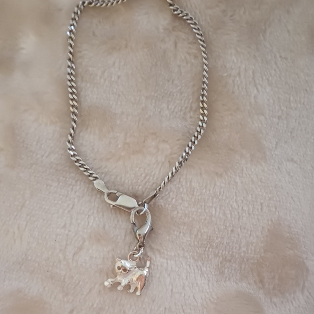 Chic Silver Dog Charm Bracelet